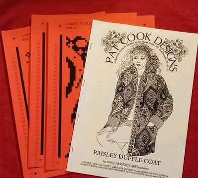 Pat Cook - Paisley Mantelmuster + Leseblätter für Passap e6000 Strickmaschine