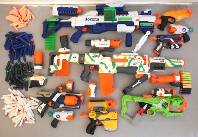 NERF Sammlung Konvolut   Nerf Zuru X-Shot - 9 Pistolen +  180 Pfeile + Zubehör