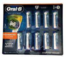 Oral-B Advanced Clean Refill Brush Head - Pack of 9 Brush Heads