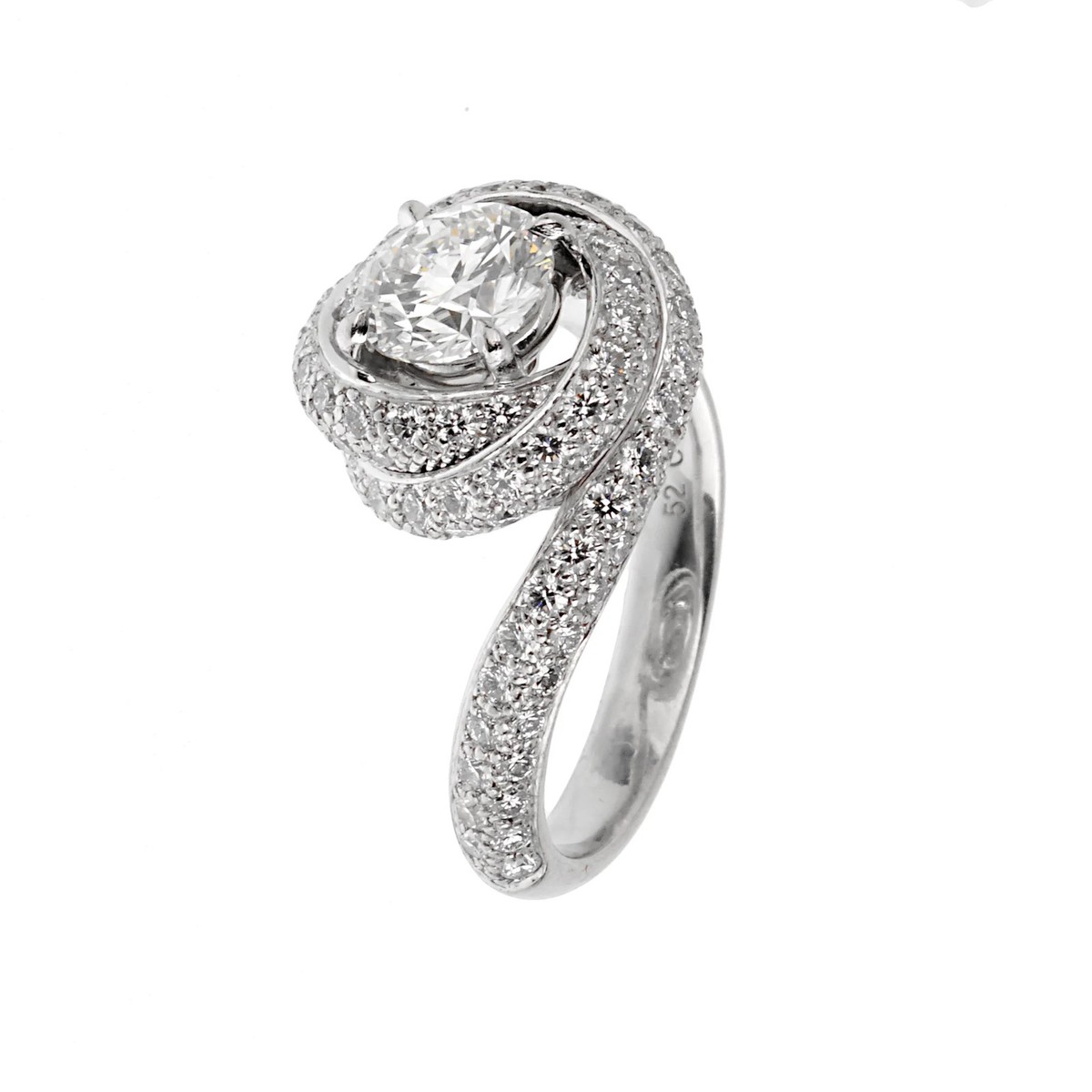 Cartier Trinity Ruban Platinum Diamond Engagement Ring Sz 5 1/4 | eBay