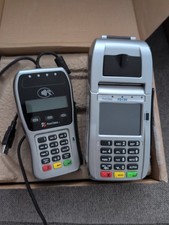 First Data FD130 Credit Card Machine And Auxiliary Pin Pad FD35 Used.