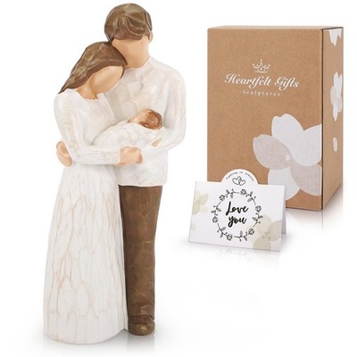 Neu Eltern Figur Leben Wir sind drei Geschenk für 8 Zoll, beige 