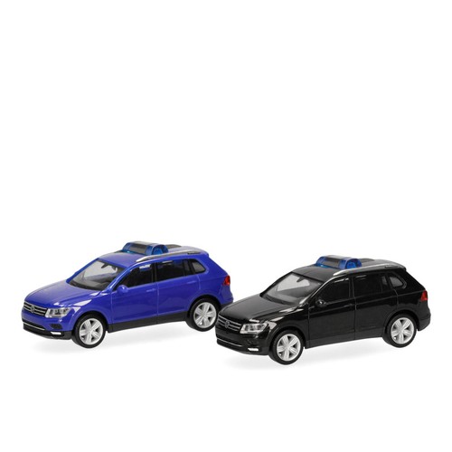 Minikit, Volkswagen Tiguan, noir, bleu, 2 pièces - HERPA 013109-003 - HO 1/87 | Condition: Neuf