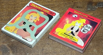 Fleer 1983 Dragon's Lair Scratch Off Cards & Stickers Lot Don Bluth No Dupes