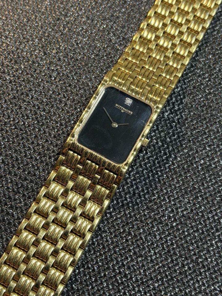 Vintage Swiss Wittnauer Gold Tone 24mm Relógio de Quartzo Para Peças Ou Reparo - Imagem 4 de 4