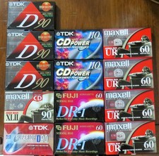Audio Cassette Tapes Lot Of 13 NEW SEALED 60,90,110 minutes