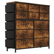 Commode 12tiroirs en tissu Tour de rangement haute avec structure métal réglable