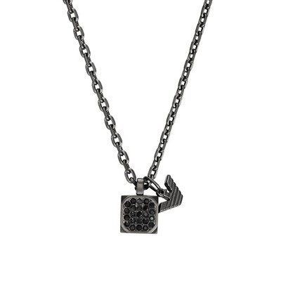 Emporio Armani Mens Necklace EGS3083060 Stainless Steel Black