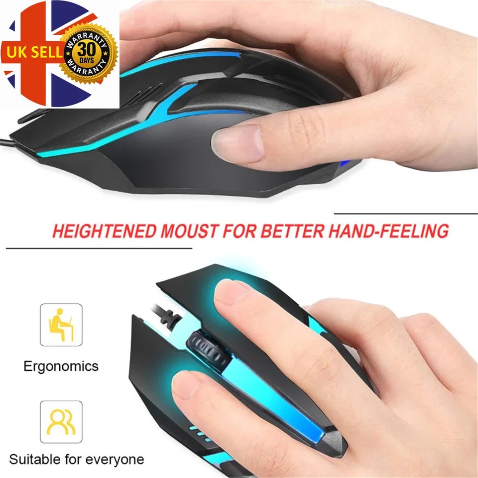 E-Sports USB Wired Mouse Colorful LED Gaming Mouse 5000 DPI Wired Mice Optical W - Image 4 of 4