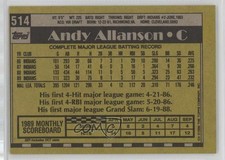 1990 Topps Blank Front Andy Allanson #514 0kb5