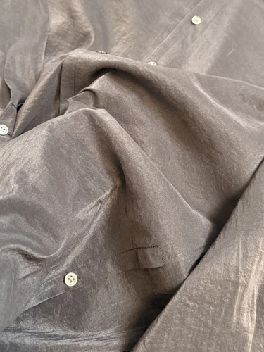 donclickin Lemaire*vibe 25SS New Glossy Dry Silk Shirt –Sage Green Black Edition - Foto 5 di 23