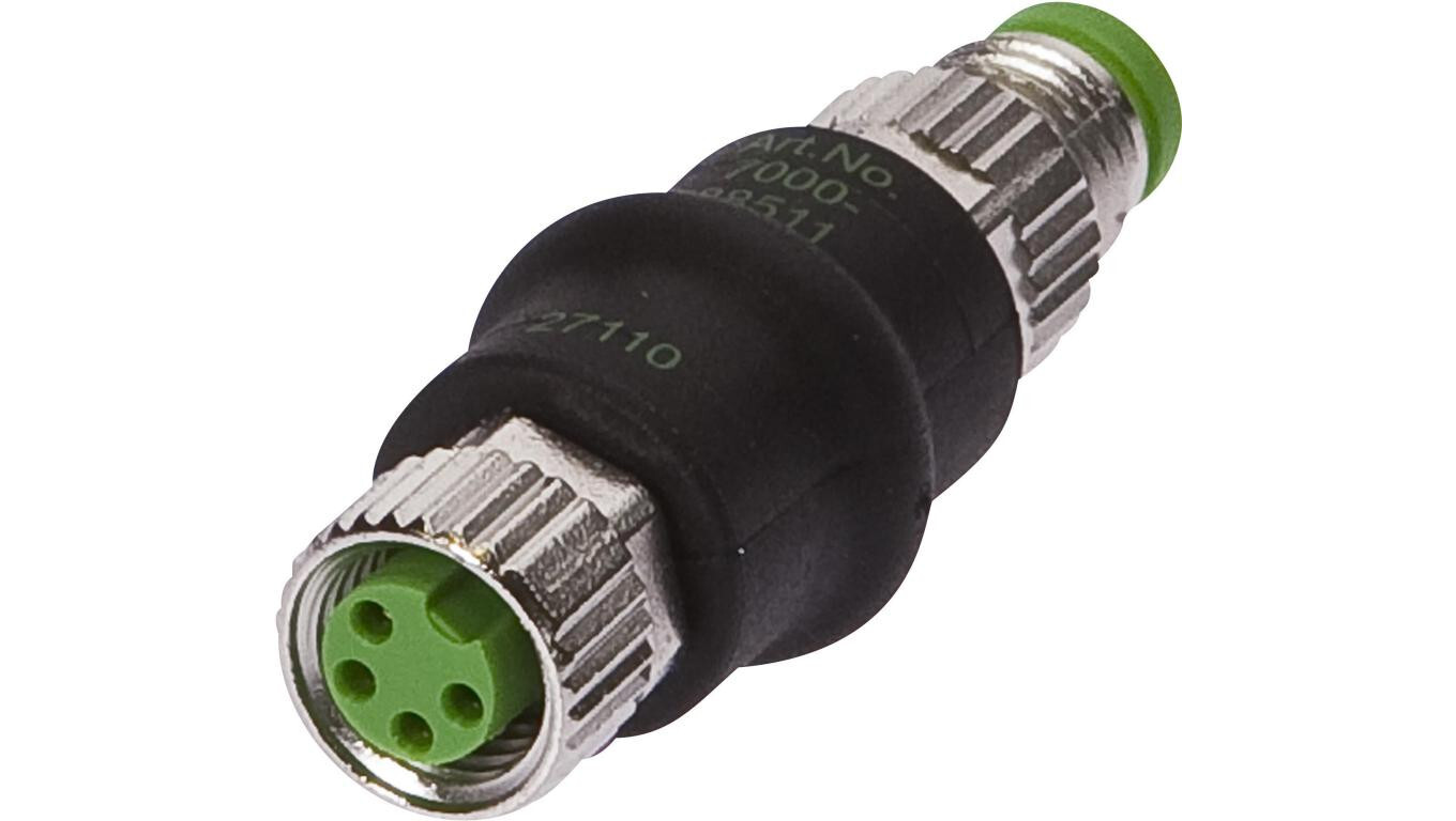 VK000039, Adapter, M8 female 4pin straight, M8 male 3pin straight, 24V, - /T2UK