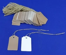 500 Kraft Designer Print Scalloped Merchandise Strung Price Tags
