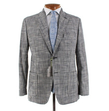 Sartorio Kiton NWT Cotton Blend Sport Coat Size 52R 42R US In Blue/White Plaid
