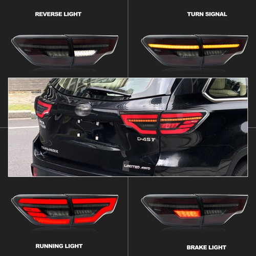 LED Tail Lights for Toyota Highlander 2015-2019 Dynamic Rear Lamps Assembly - Afbeelding 2 van 6