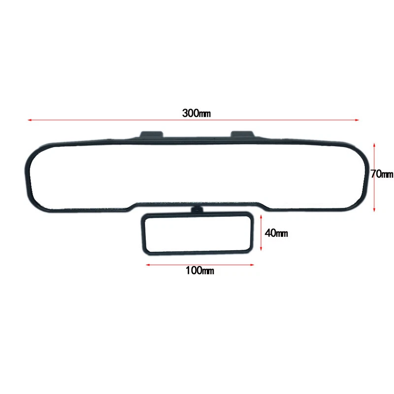 1x Espejo retrovisor auxiliar universal grande interior coche vidrio transparente Foto 3 de 4