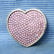 Pink Bling Heart Belt Buckle Love Hippy Coastal Cowgirl Teen Music Vtg  .TYC767