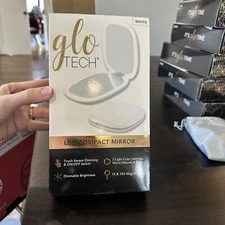 GLO TECH LED COMPACT Magnifying Small Mirror 1X & 10X Travel White FAST SEALED
