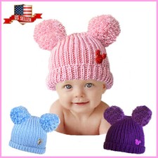 Baby Kids Beanie Mickey Minnie Mouse PomPom Style Hats