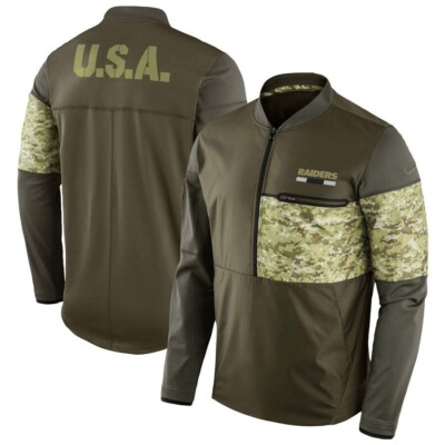 Las Vegas Raiders Salute to Service Nike Shield 1/2 Zip Camo