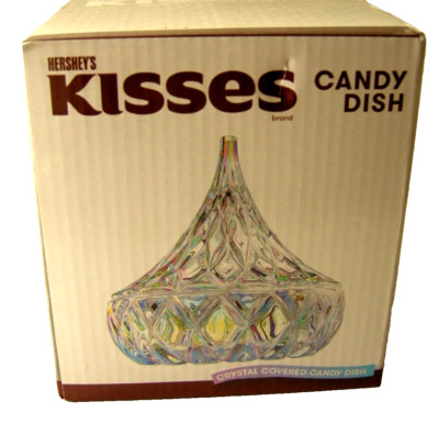 Hershey s Kisses Crystal Clear Covered Candy Dish By Godinger, 5'', Brand New