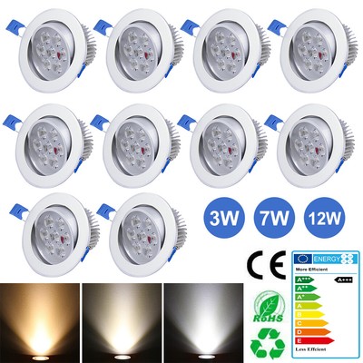 LED Einbauleuchte 3W 7W 12W Spot Strahler Einbaustrahler Decken Leuchte Einbau