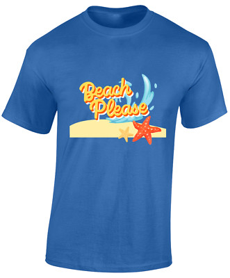 Beach Please Cool Summer Holiday Clothing Casual Unisex T-Shirt