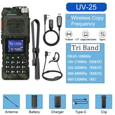 Baofeng UV25 10W Walkie Talkie Long Range Tri-power Two Way Radio Cable 48cm Ant
