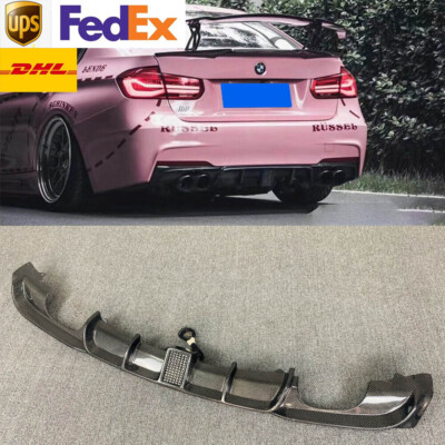 For BMW F30 320i 325i 328i 335i M Sport Rear Tail Diffuser Body Kit Carbon Fiber
