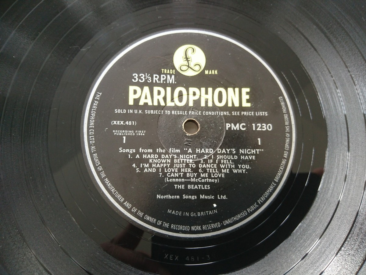 BEATLES A HARD DAYS NIGHT 1964 UK PARLOPHONE VINYL LP ALBUM PMC