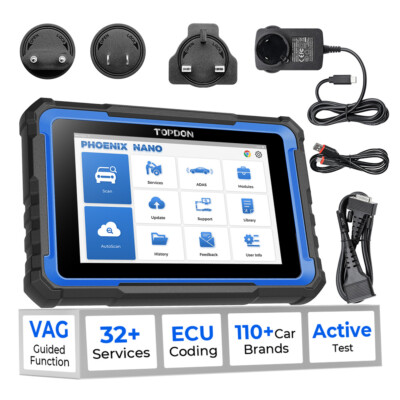 TOPDON Phoenix Nano - Advanced CAN-FD/DoIP, Online Coding, 32 Reset Functions