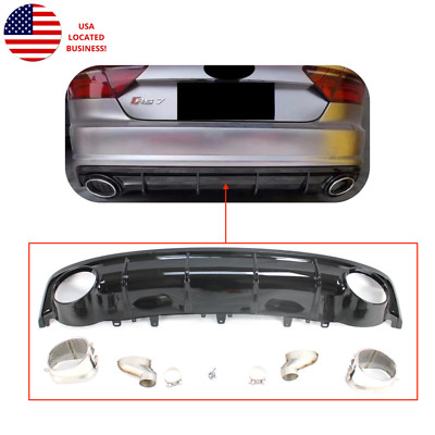 rear bumper valance panel diffuser spoiler RS7 style for 2016- 18 A7 base only