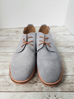 DADAWEN Men's Classic Suede Leather Oxford Dress Shoes Grey