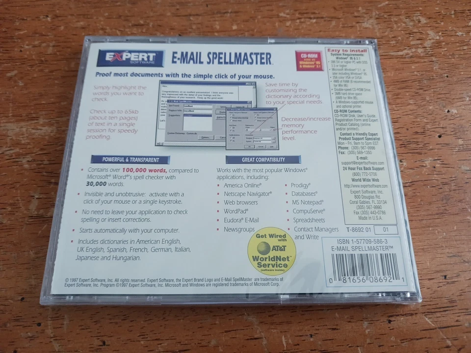 Expert Software E-mail Spell Master Windows 95 & Windows 3.1 NEW SEALED, w/tag - Image 4 of 4