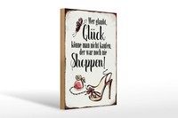Holzschild Spruch 20X30 Cm GlüCk Nicht Kaufen Shoppen Deko Schild Wooden Sign