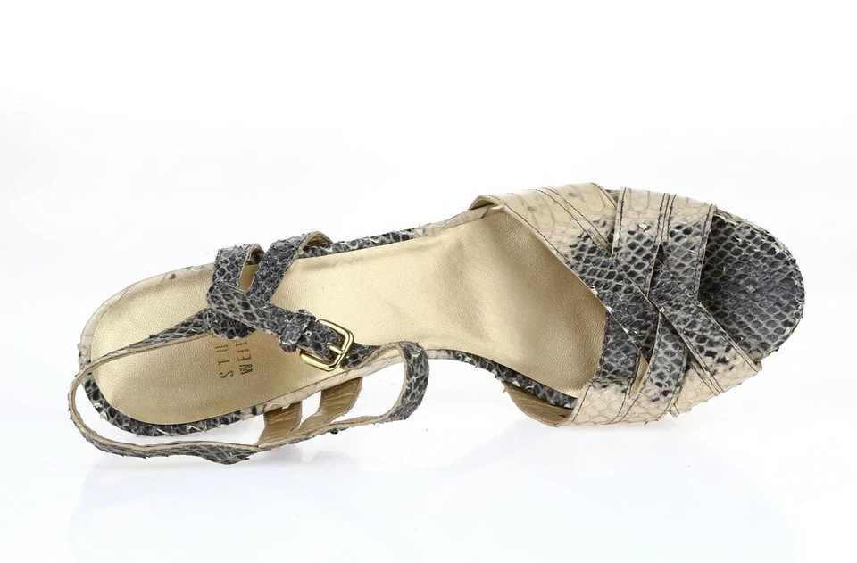 STUART WEITZMAN Snake Print Leather Slides Ankle Strap Sandals Size 9.5 M - Image 3 of 4