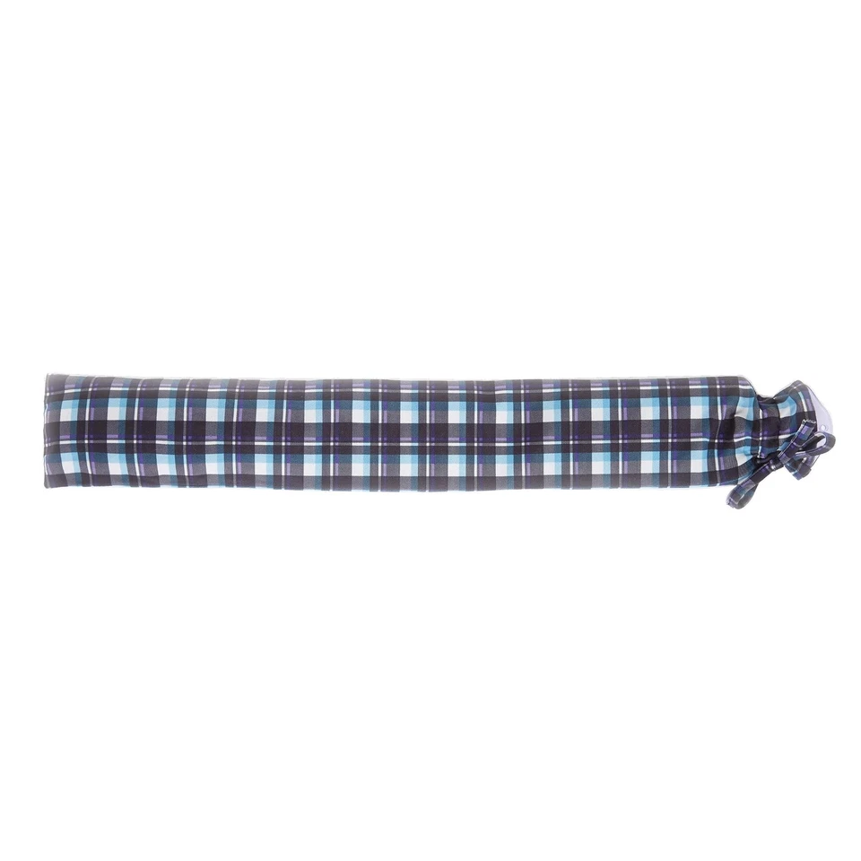 INTELEX Extra Long Hot Water Bottle 2L with Blue Tartan Removable Cover 80cm