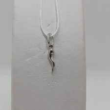 CIONDOLO CORNO CORNETTO PORTAFORTUNA IN ORO BIANCO 18KT 750 (3711)