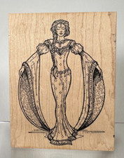 1999 CI Stamping Rubber Stamp PF43-I Summer Princess in Elegant Gown P5