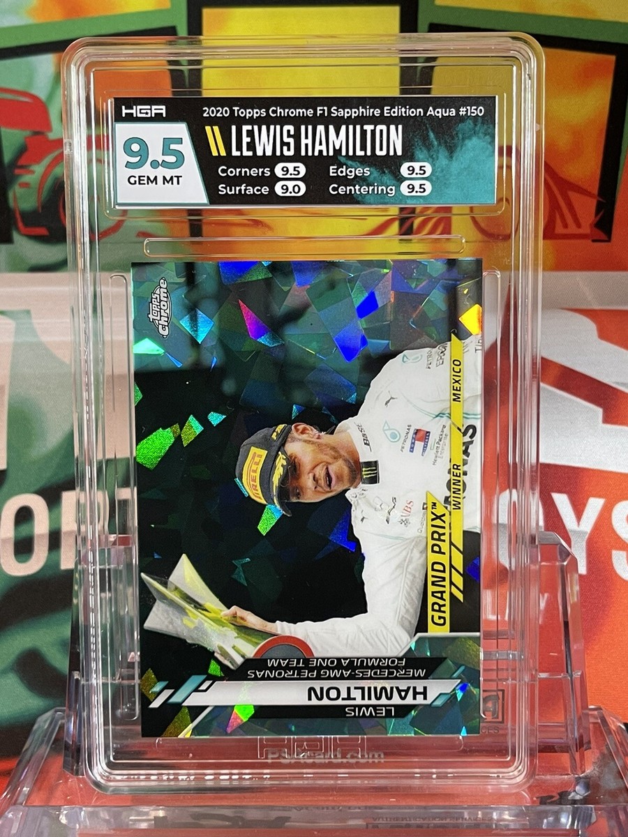 Lewis Hamilton 2020 Topps Chrome F1 Sapphire Aqua #150 86/99 HGA
