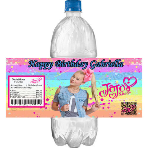 (10) Personalized JOJO SIWA Glossy Water Bottle Labels, Part