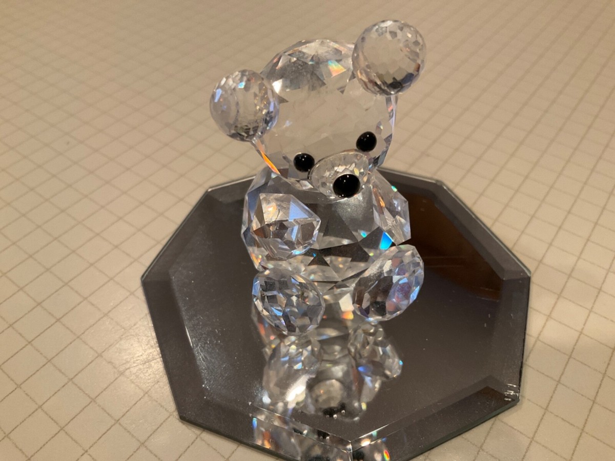 Swarovski Crystal Clear Sitting Miniature Bear Figurine in Box