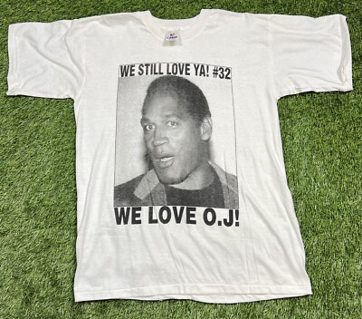 OJ Simpson We Still Love Ya! Single Stitched T-Shirt Men's L NFL Vintage 90s