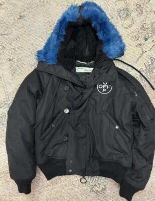 OFF-WHITE c/o Virgil Abloh 2018 Faux Fur Bomber Performance Jacket XS