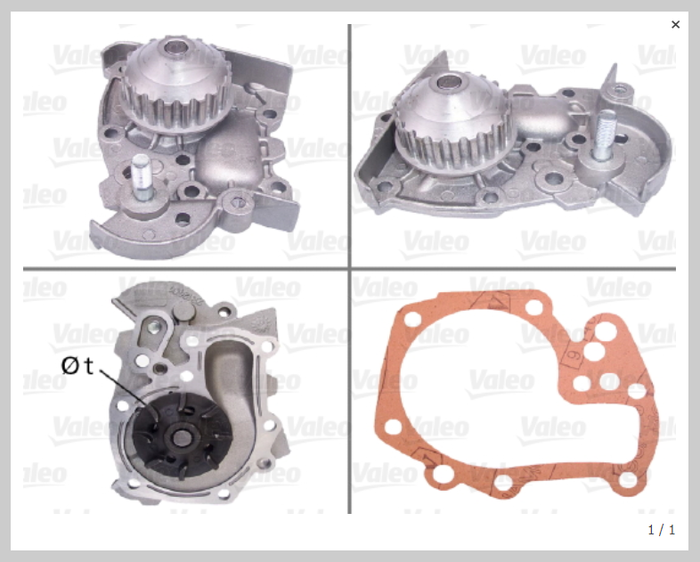 506099 VALEO POMPA ACQUA RENAULT CLIO 1.2-1.4/19 1.2-1.4 R19 7700736091 77016331