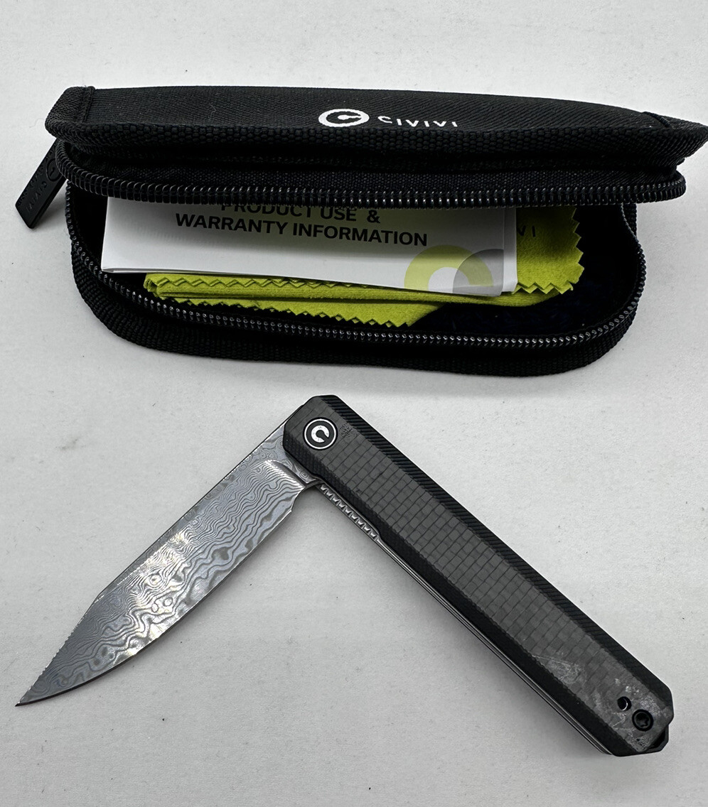 CIVIVI Chronic Damascus Folding Pocket Knife Black/Silver (C917DS
