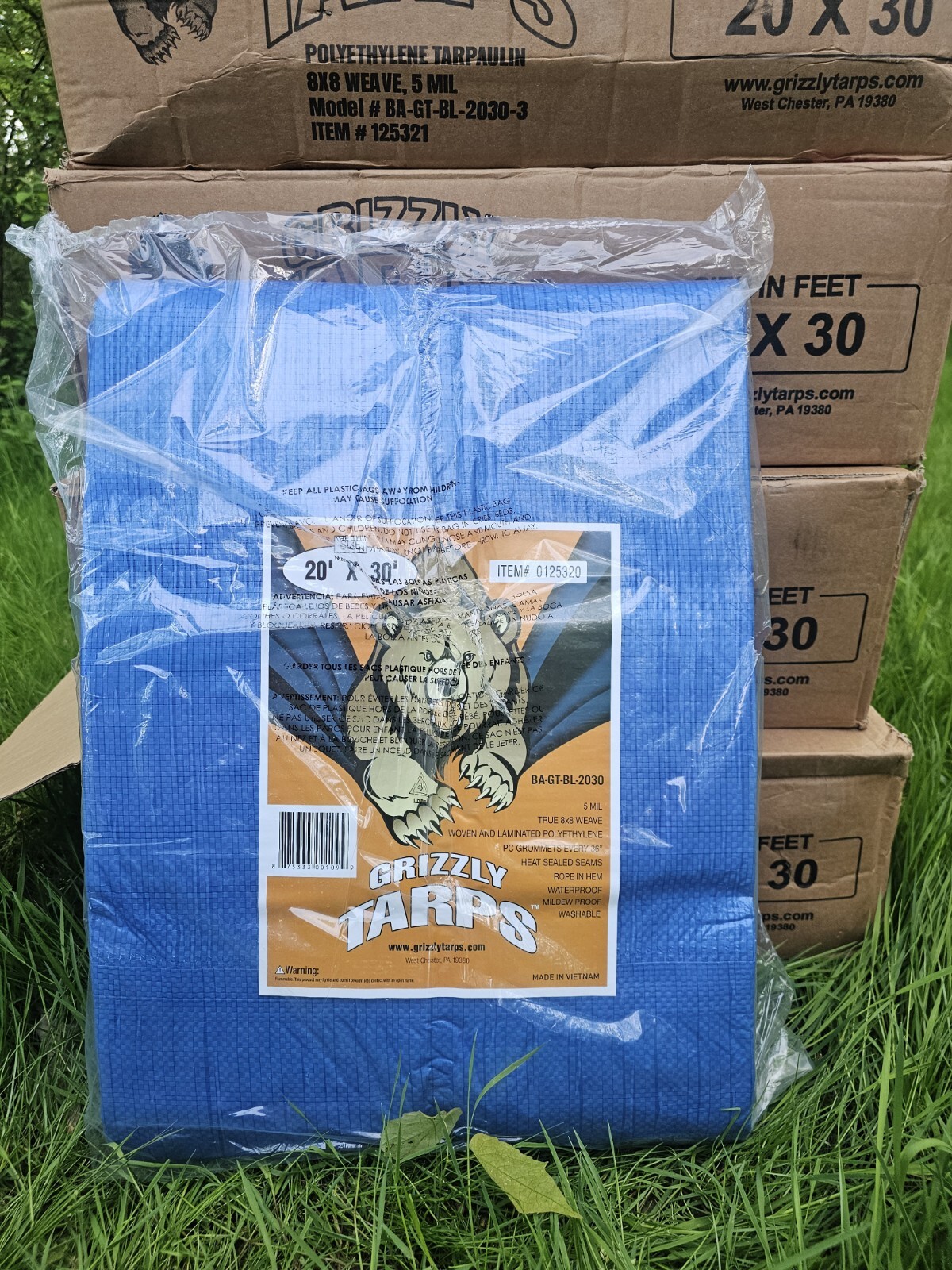 Grizzly Tarps by BAir 20' x 30' Large MultiPurpose Waterproof Heavy