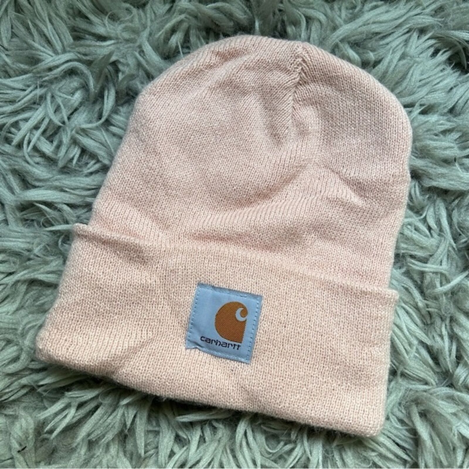 Carhartt Pink knit patch logo beanie one size - image 2
