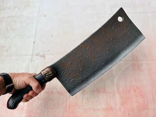 Vintage Meat Cleaver PU Movie Prop Foam Butchers Chopper Halloween Fake Weapon