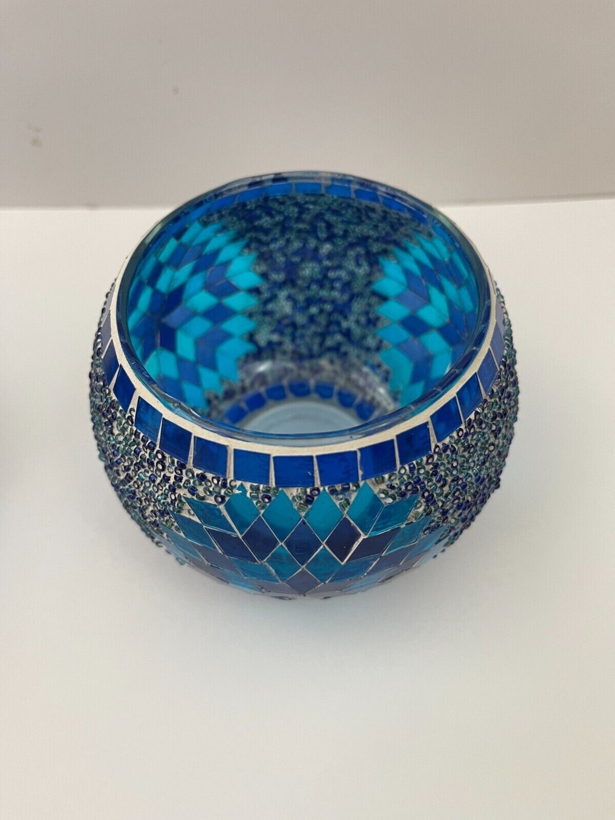 Glass Bowls Candle Holders Mosaic Bowls Stained Glass Bowl - 2 Pack